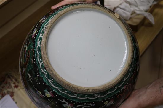 A Chinese famille noire bowl diameter 41cm